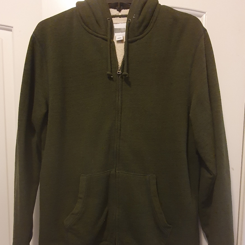 Men's fleece lined zip up hoodie